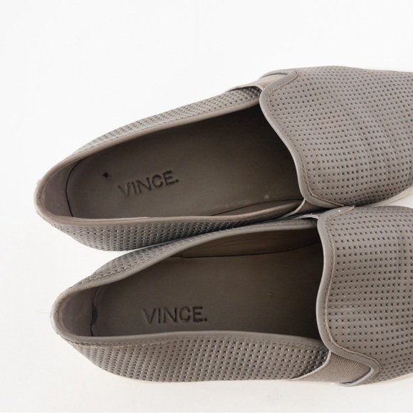 Vince Blair Grey Perforated Low Top Slip On Sneakers - Picture 9 of 14